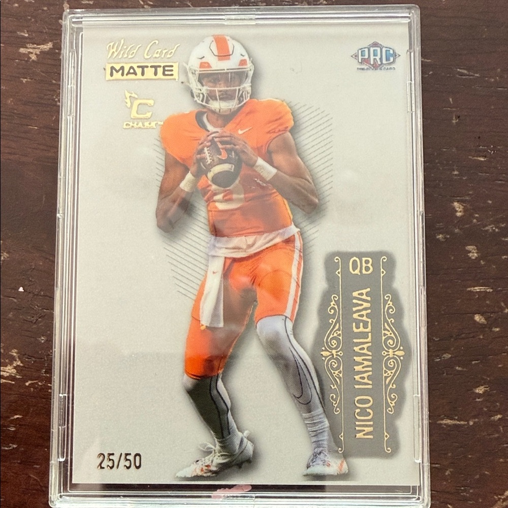 Nico Iamaleava Rookie Football Card - Orange & White